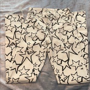 Zara Black and White Star Ripped Jeans